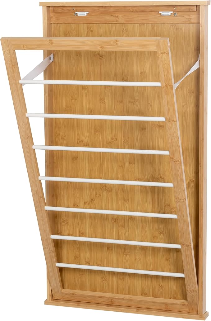 Wall-Mounted Clothes Drying Rack, Collapsible, 23 in W x 42 in H - Image 2