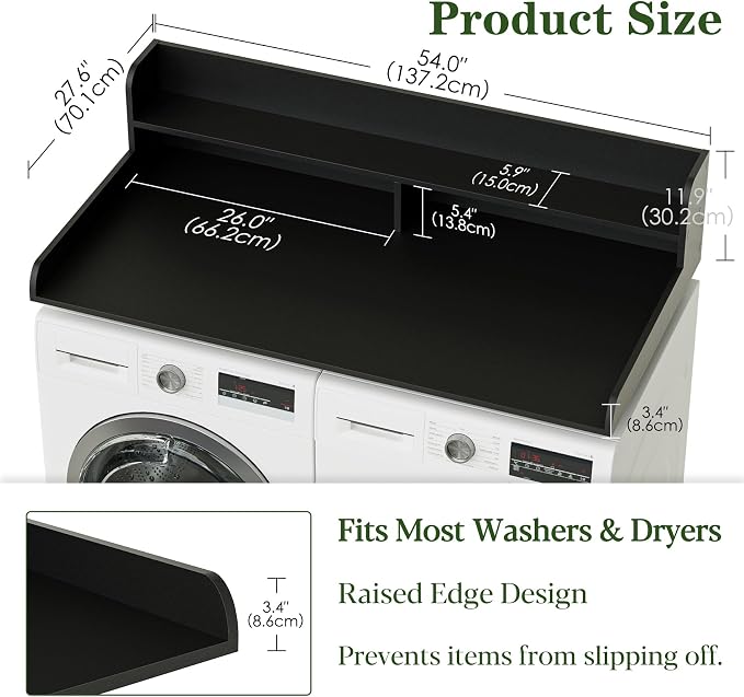2-Tier Washer Dryer Countertop, Laundry Room Organization and Storage, 27.6" x - Image 2