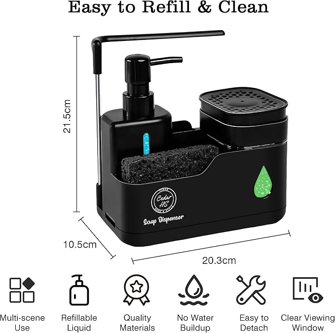 Kitchen Soap Dispenser Set – 4 in 1 Dual Pump Bottles - Image 7
