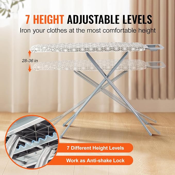 VEVOR Ironing Board with Large 43 x 13 Ironing Surface, Thickened 4 Layers Iron - Image 6