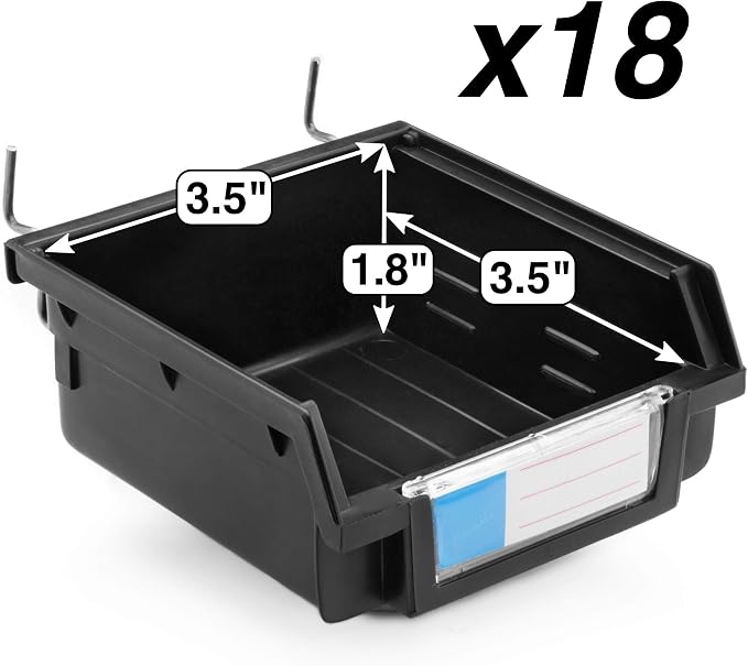 Pegboard Bins – 18 Pack Black - Image 2