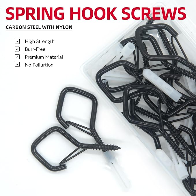 20 Sets Q-Hanger Hooks with Safety Buckle, Windproof Screw -in Hooks - Image 3
