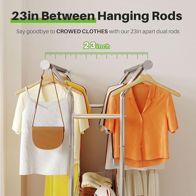 HOKEEPER Heavy Duty Clothes Rack Load 635 LBS, Clothing Rack - Image 4