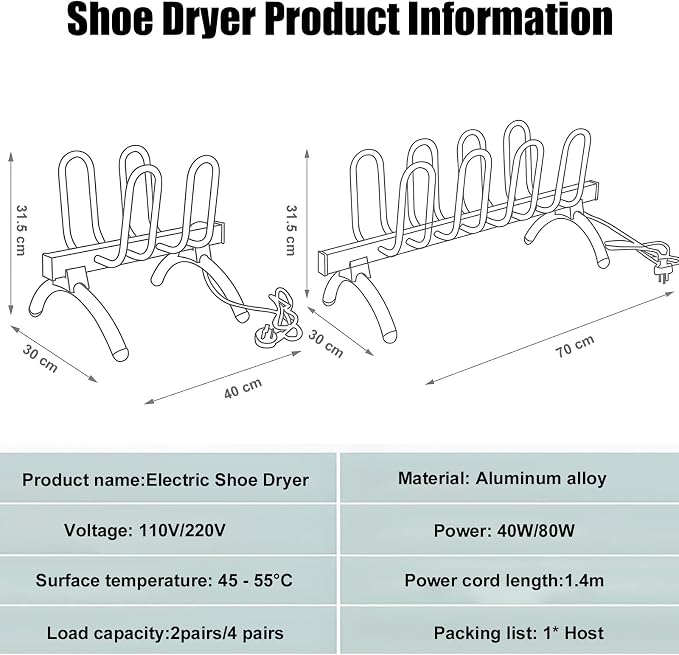 Portable Electric Shoe Dryer, Heated Shoe Dryer - Image 8