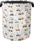 Cartoon Construction Vehicle Foldable Canvas Laundry Basket by Gearsly