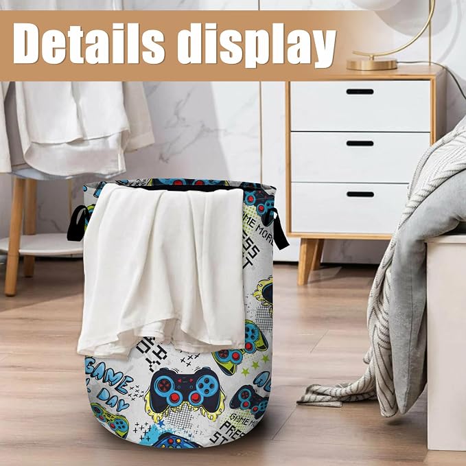 Cool Game Machine Laundry Basket, Colorful Games Laundry Hamper Tote Bag Dirty - Image 6