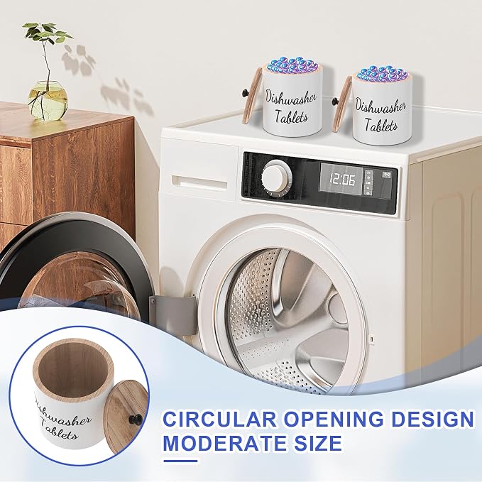 2Pcs Wooden Laundry Pod Container - Image 4