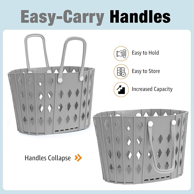 Collapsible Laundry Basket Durable Foldable Hamper - Image 4