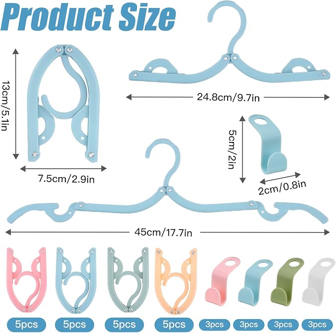 32PCS Foldable Travel Hangers, 20 Cruise Ship Essentials Folding Hanger - Image 2