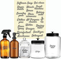 Laundry Room Organizing Labels for Glass Jars, Waterproof Home Storage by Mintitude