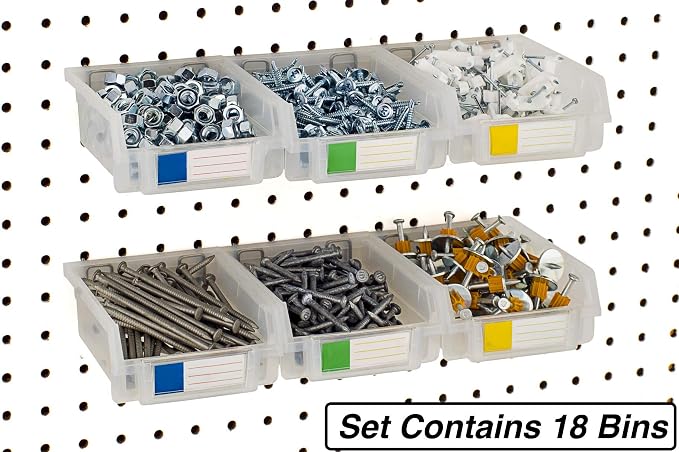 Pegboard Bins – 18 Pack Clear - Image 3