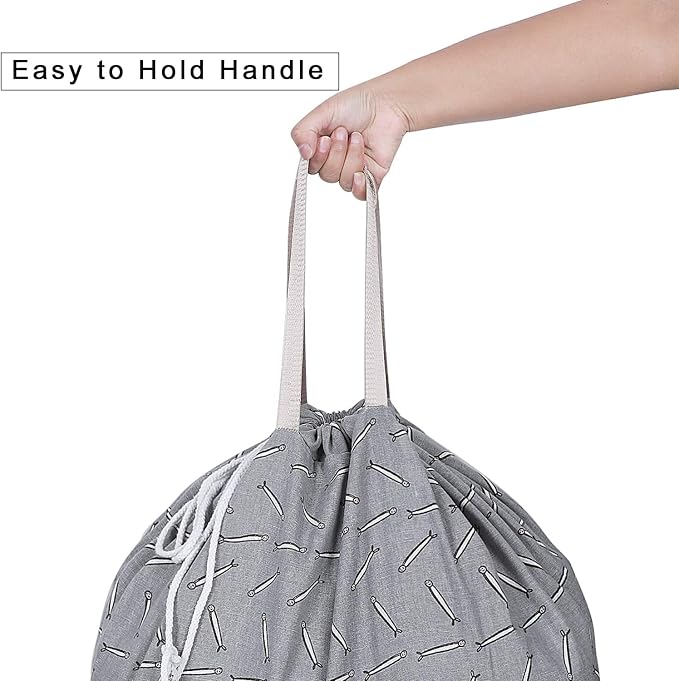 Extra Large Laundry Bag with Drawstring and Handle, Heavy Duty Travel Dirty - Image 3