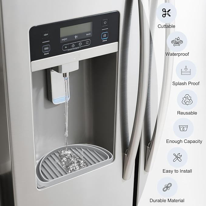 KindGa Refrigerator Drip Tray Catcher, Mini Fridge Drip Tray Protects Ice and - Image 2