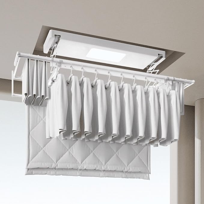 ceiling clothes drying rack Electric Ceiling Mounted Clothes Hanger Remote - Image 6
