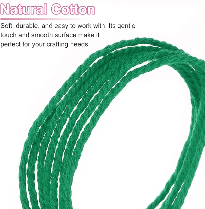 HARFINGTON Natural Macrame Cord 2mm x 220 Yards 3 Strand Twisted Cotton Macrame - Image 4