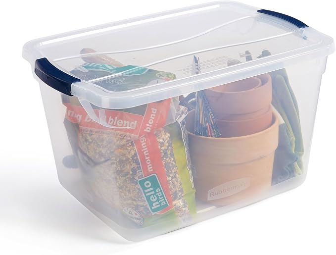 Rubbermaid Cleverstore Clear 32 Qt, 12 Pack Stackable Plastic Storage Containers - Image 5