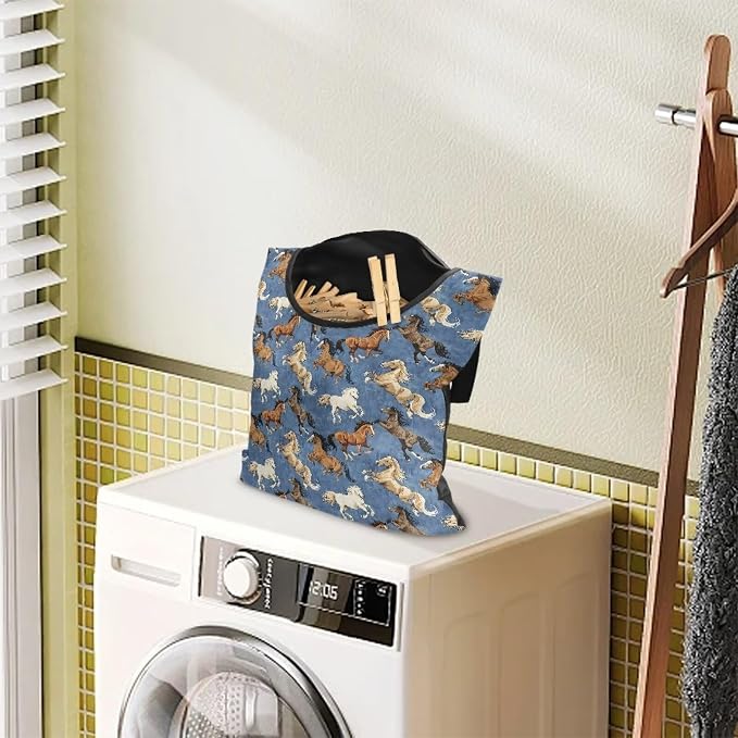 Horse Pin Collector Bag Dust-Proof Wall Hanging Organizer Large Capacity - Image 2