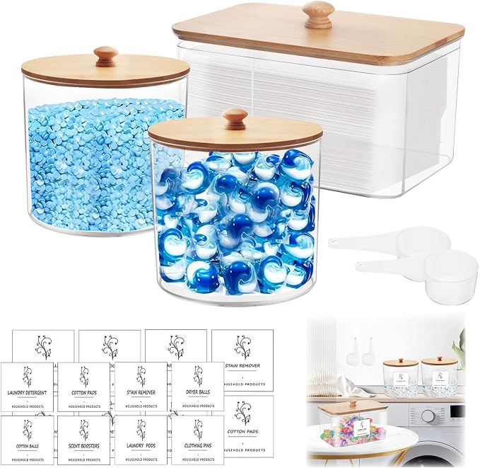 3 Pack Laundry Room Organization Storage Containers - Image 8