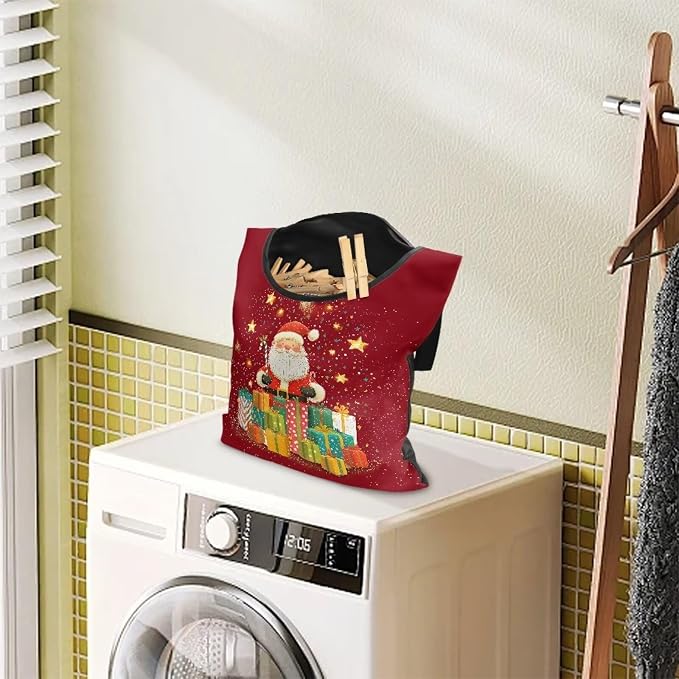Santa Clothes Pin Hanging Bag - Image 3