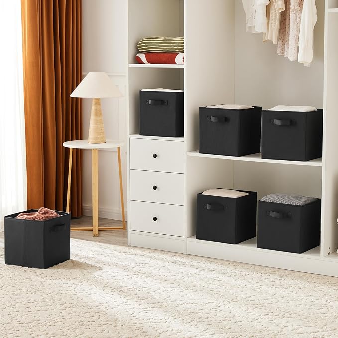 MAX Houser Fabric Cloth Storage Bins, Foldable Storage Cubes Organizer Baskets - Image 6