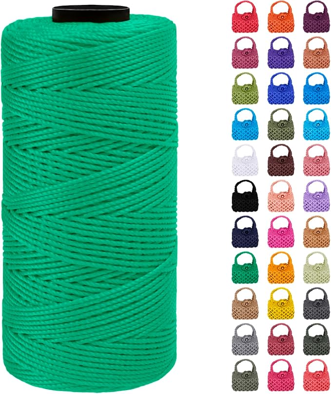 Braided Macrame Cord 1.5mm x 218yards Polypropylene Rope Polyester Rope Yarn by LEREATI