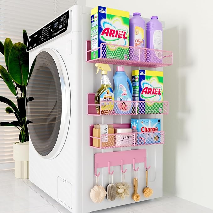 4 Pack Magnetic Shelves for Washing Machine, Heavy-Duty Magnetic Laundry by DTUQYX