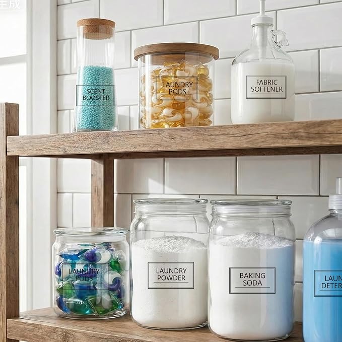 32PCS Laundry Room Labels Waterproof, Transparent Stickers - Image 3