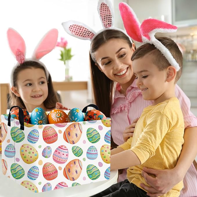 FXOLCSHE Rectangular Easter basket, Easter basket empty, Kids Toy Storage Basket - Image 3