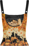 Cat Pumpkin Maple Hanging Clothes Pin Bag Clothespin Storage Organizer Large by Psesaysky