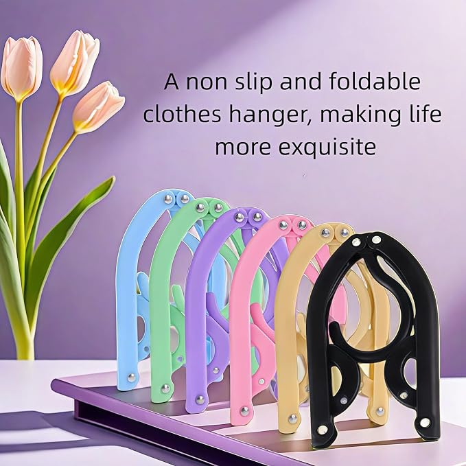 12 Pcs Travel Folding Hangers Cruise Ship Essentials, Portable Plastic Folding - Image 9
