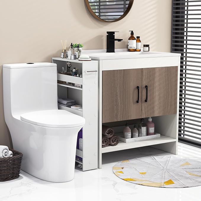 Slim Storage Rolling Cart, 4-Tier Side Out Shelving Unit - Image 8