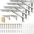 Heavy Duty 18 Inch Fold Down Shelf Brackets 4-Pack, Collapsible Wall Mounted by Medach