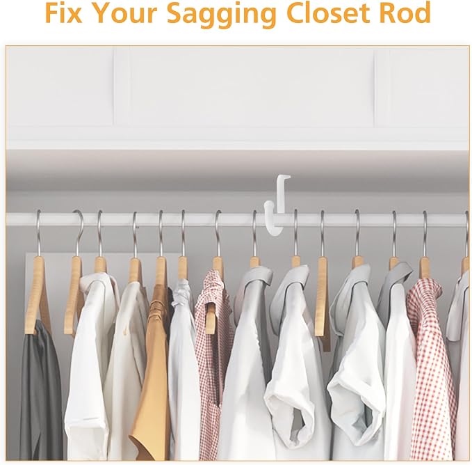 Closet Rod Bracket 4 Pcs Closet Rod Center Supports Hanger - Image 5