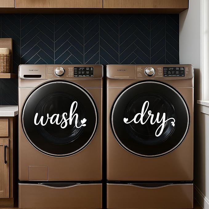 Laundry Room Decor Wash Dry Vinyl Decals, Laundry Room Labels Stickers - Image 5