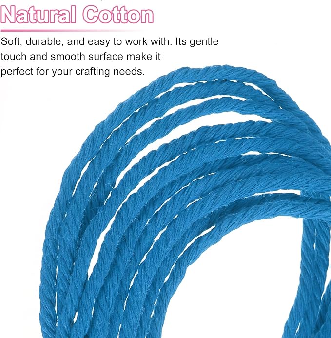 HARFINGTON Natural Macrame Cord 3mm x 328 Yards 4 Strand Twisted Cotton Macrame - Image 4