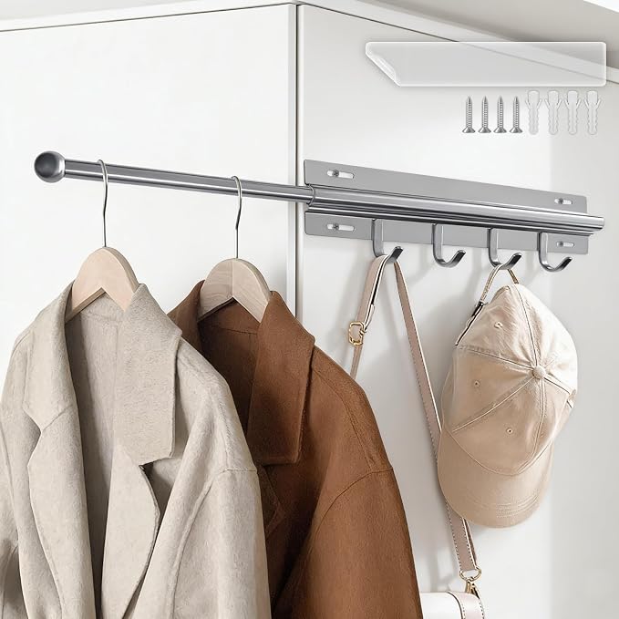 BUDOME 12.5" Valet Rod For Closet Pull Out Slide Out Adjustable Heavy Duty by BUDOME