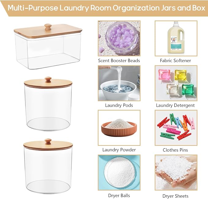 3 Pack Laundry Room Organization Storage Containers - Image 2