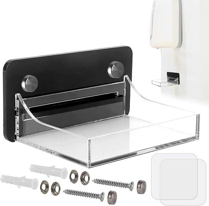 Acrylic Soap Dispenser Drip Tray Wall Mount Soap Dispenser Bracket, Laundry by Unknown