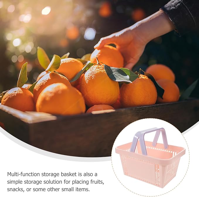 Small Storage Basket with Handles, Plastic Storage Container - Image 3
