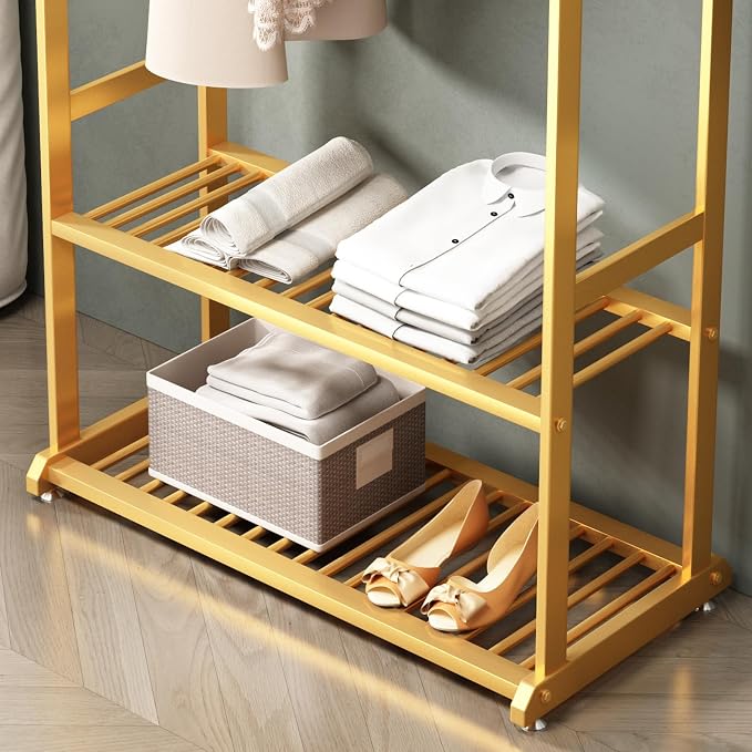 Gold Clothing Rack, Metal Garment Rack - Image 5
