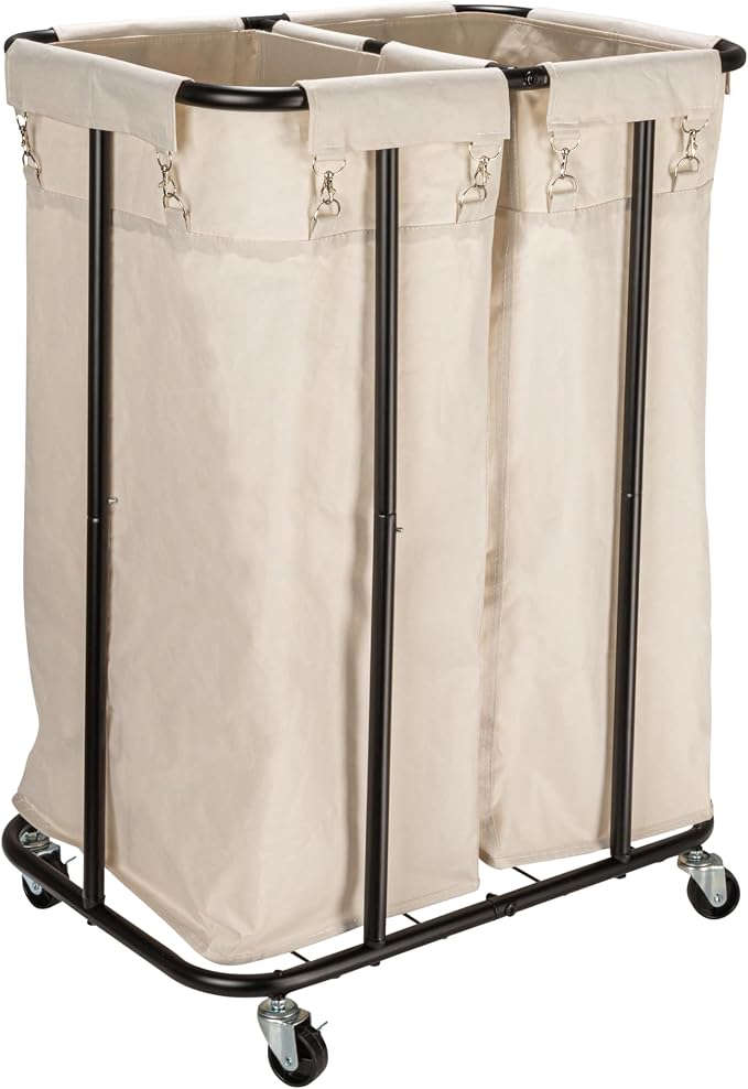 Household Essentials 2-Bag Rolling Laundry Sorter by HouseholdEssentials