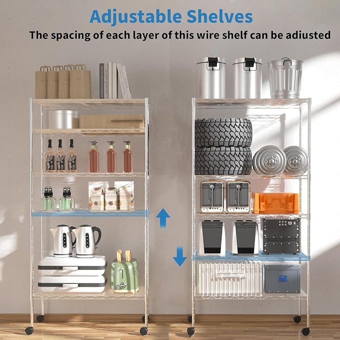 Meet perfect 5-Tier Metal Storage Shelving Unit - Image 4