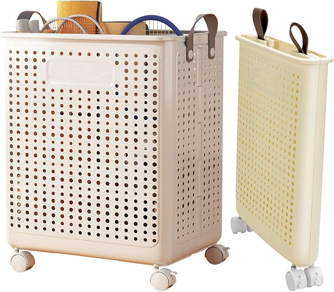 55L Collapsible Large Laundry Hamper, laundry basket plastic, Laundry Basket by Unknown