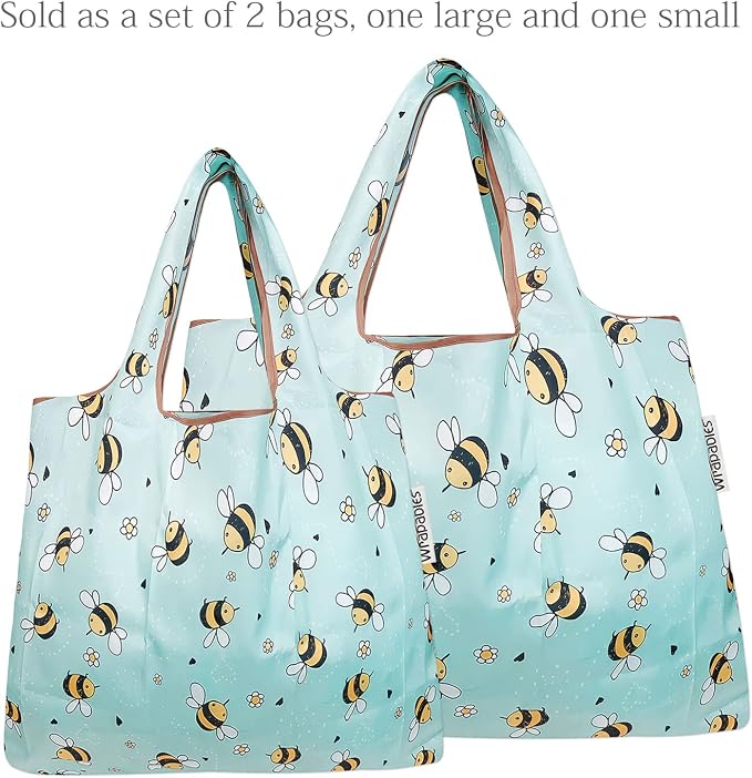 allydrew Large Foldable Tote Nylon Reusable Grocery Bag - Image 4