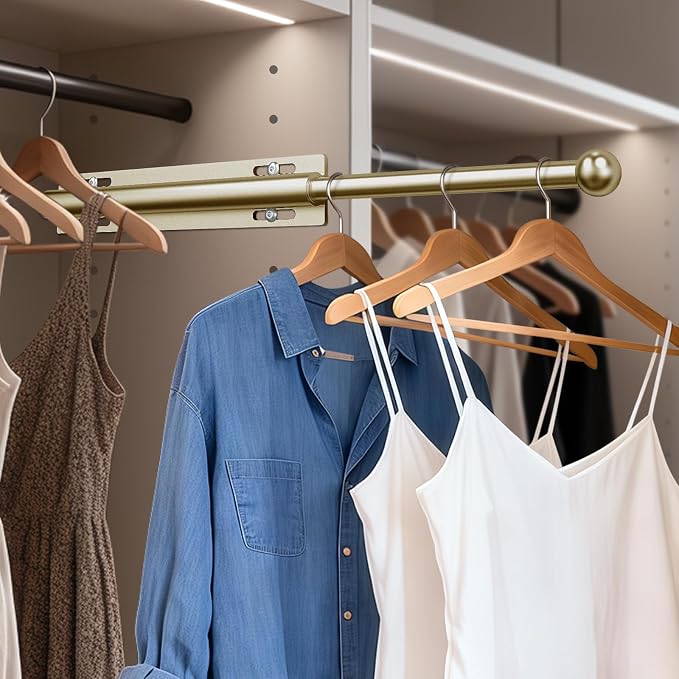 Valet Rod for Closet Pull Out, Adjustable Retractable Slide Out Valet Rod by ForYourHome