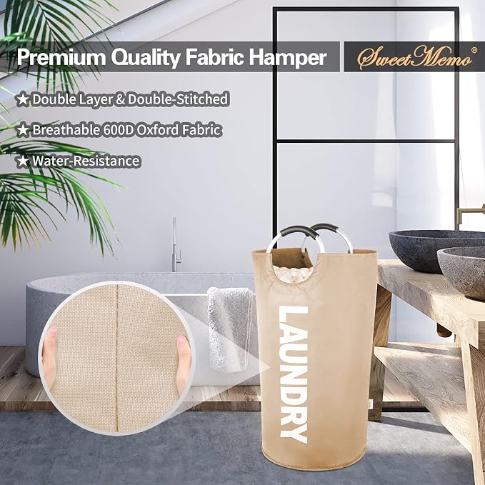 115L Large Laundry Basket with Handles, Collapsible Laundry Hamper Bag - Image 5