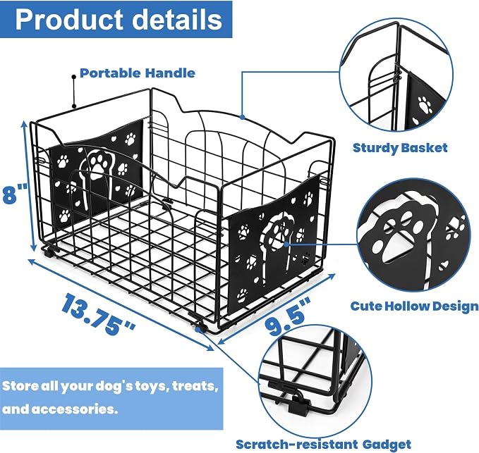 14" Large Wire Baskets for Organizing, Metal Open Storage Bin - Image 2