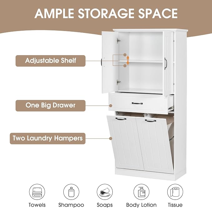 Tall Bathroom Storage Cabinet - Image 8