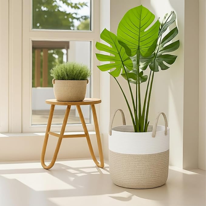 ShellKingdom Laundry Basket, Large Natural Rope Woven Storage Basket - Image 4