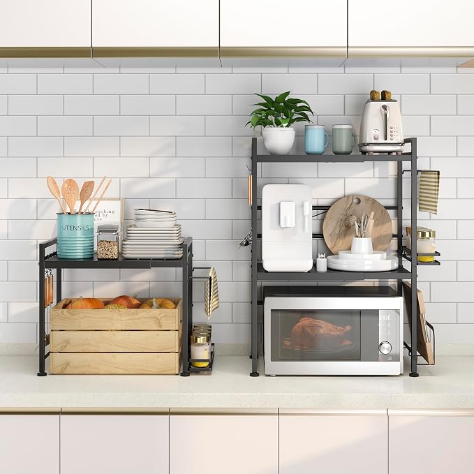 DOLALIKE Microwave Oven Rack, Expandable Microwave Stand Countertop Kitchen - Image 6